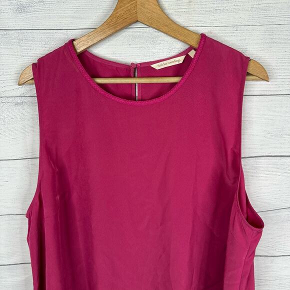 Soft Surroundings Womens size 1X Satin Tank Blouse Magenta 5DZ32 - Picture 3 of 8